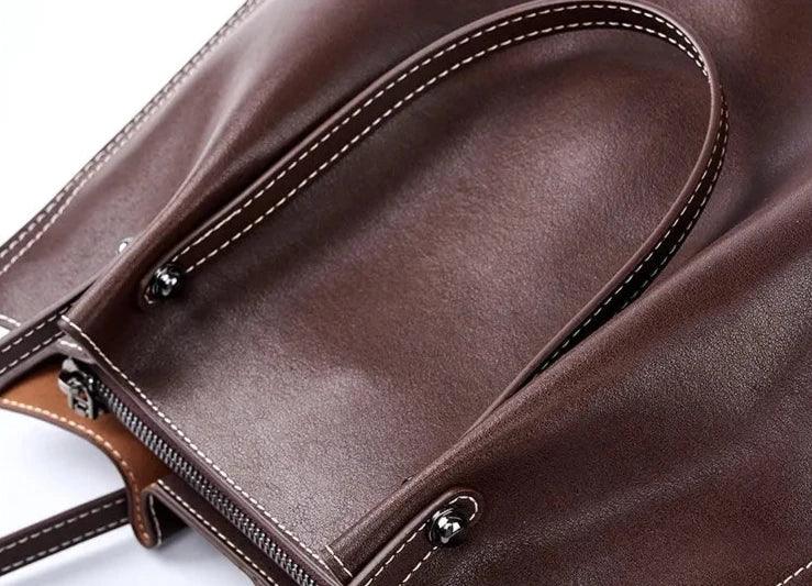 Vintage Cowhide Leather Tote Bag - Allure Bags
