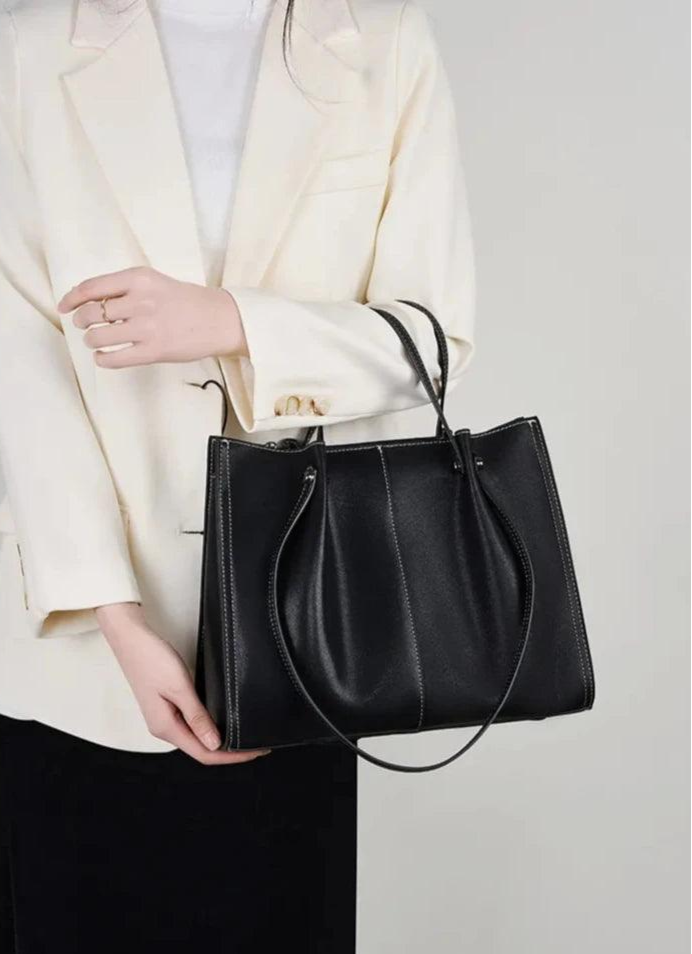 Vintage Cowhide Leather Tote Bag - Allure Bags