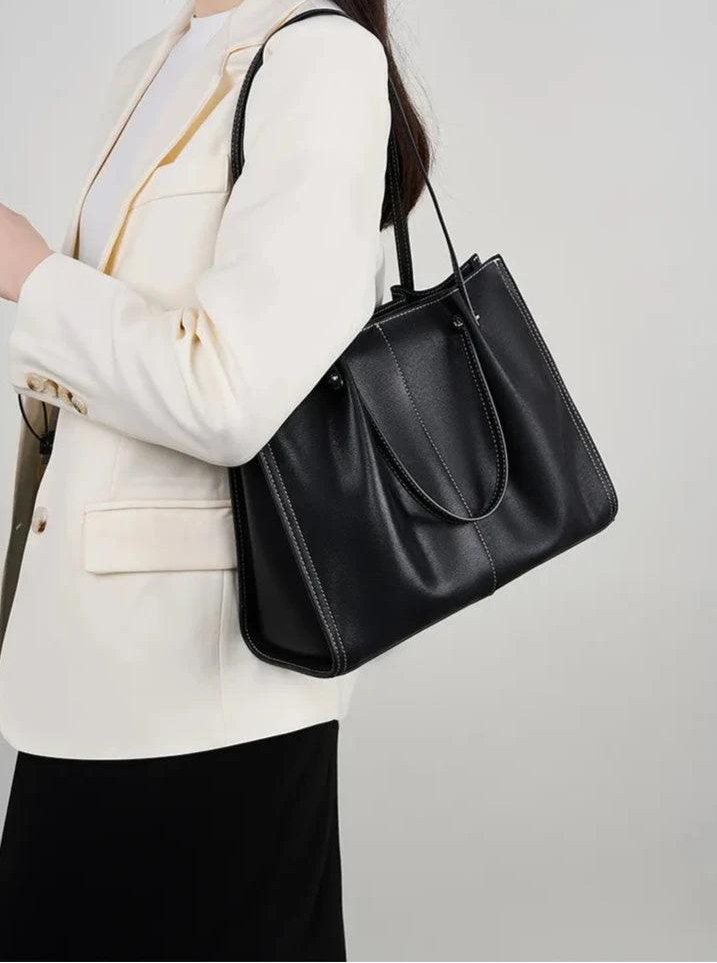 Vintage Cowhide Leather Tote Bag - Allure Bags