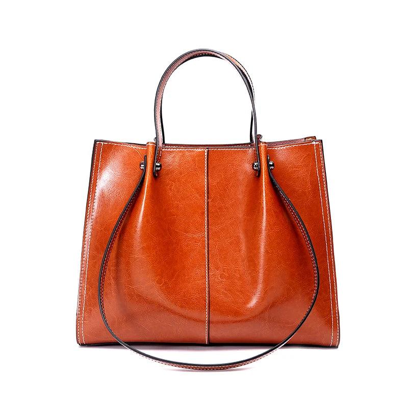 Vintage Cowhide Leather Tote Bag - Allure Bags