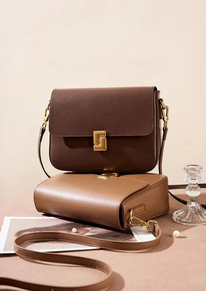 Minimalist Leather Square Crossbody - Allure Bags