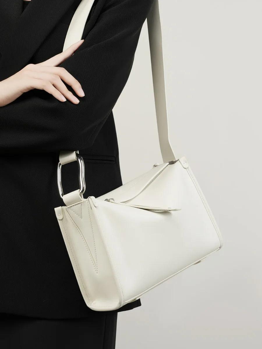 Vintage Cowhide Leather Satchel - Allure Bags