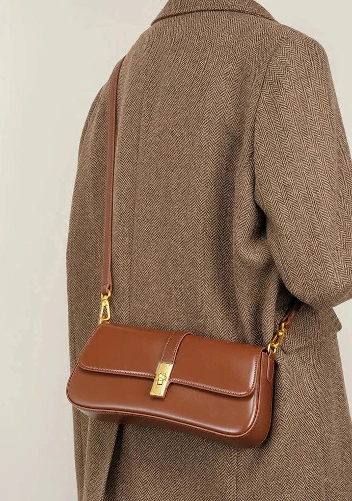 Vintage Cowhide Baguette Shoulder Bag - Allure Bags