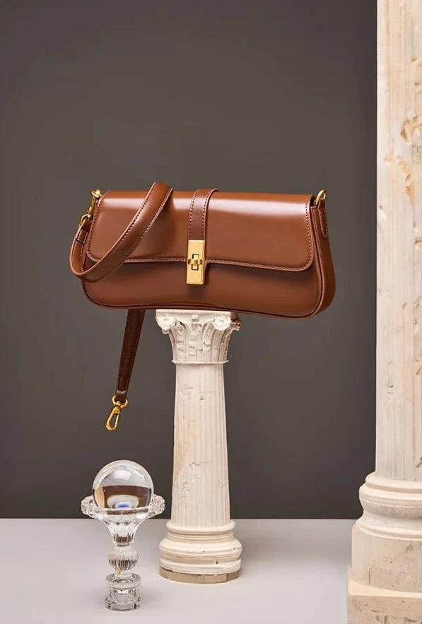 Vintage Cowhide Baguette Shoulder Bag - Allure Bags