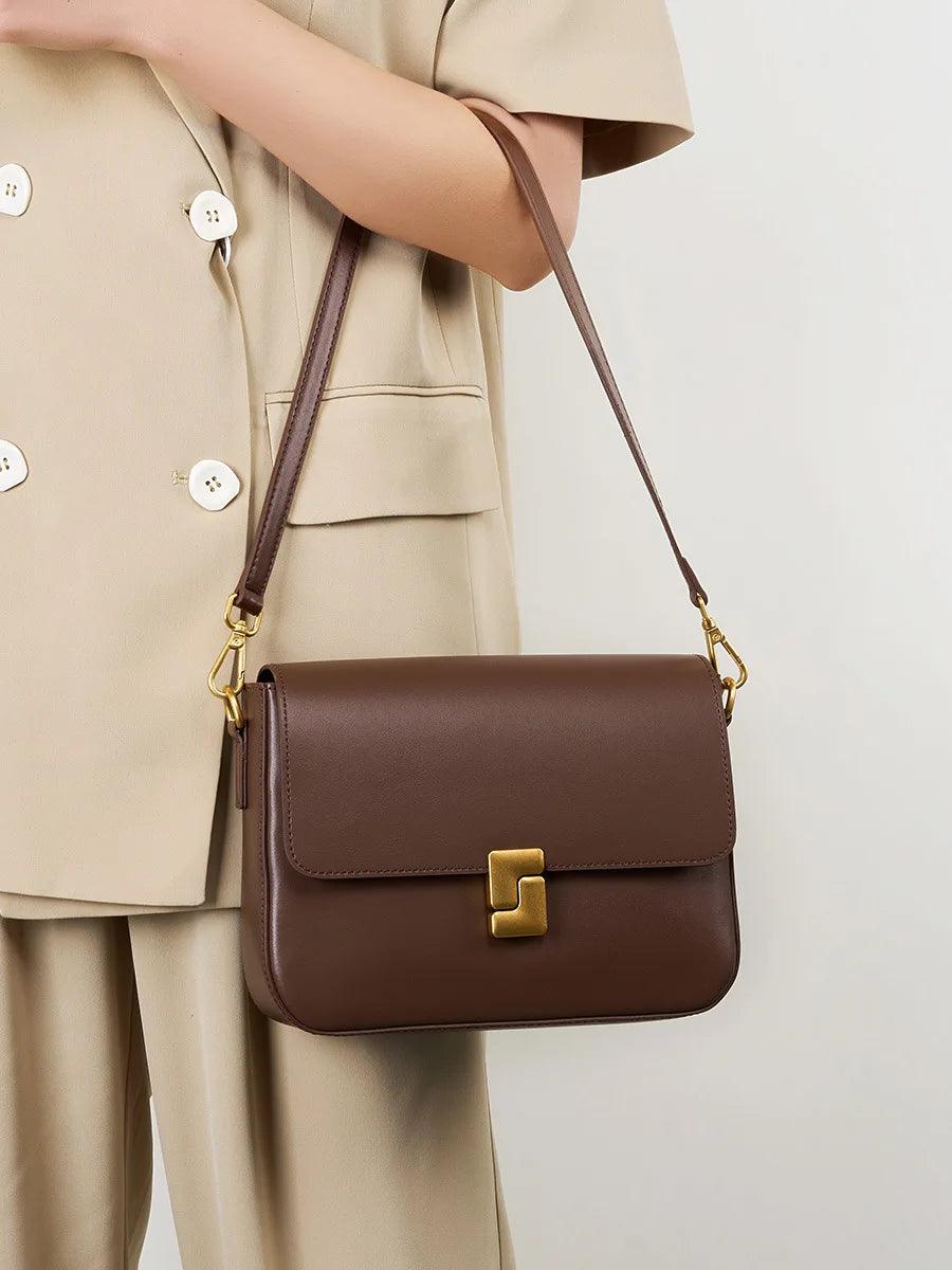 Minimalist Leather Square Crossbody - Allure Bags