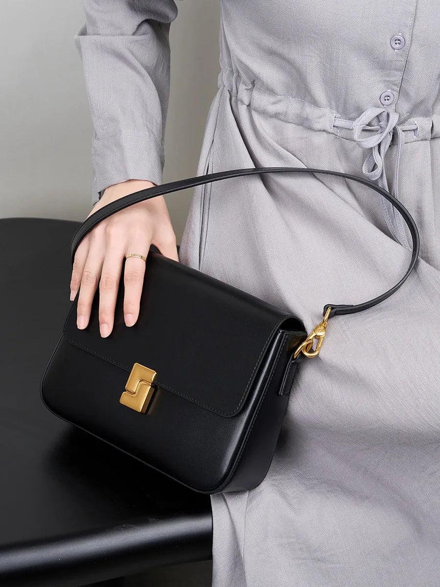 Minimalist Leather Square Crossbody - Allure Bags