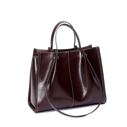 Vintage Cowhide Leather Tote Bag - Allure Bags