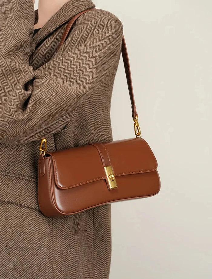 Vintage Cowhide Baguette Shoulder Bag - Allure Bags