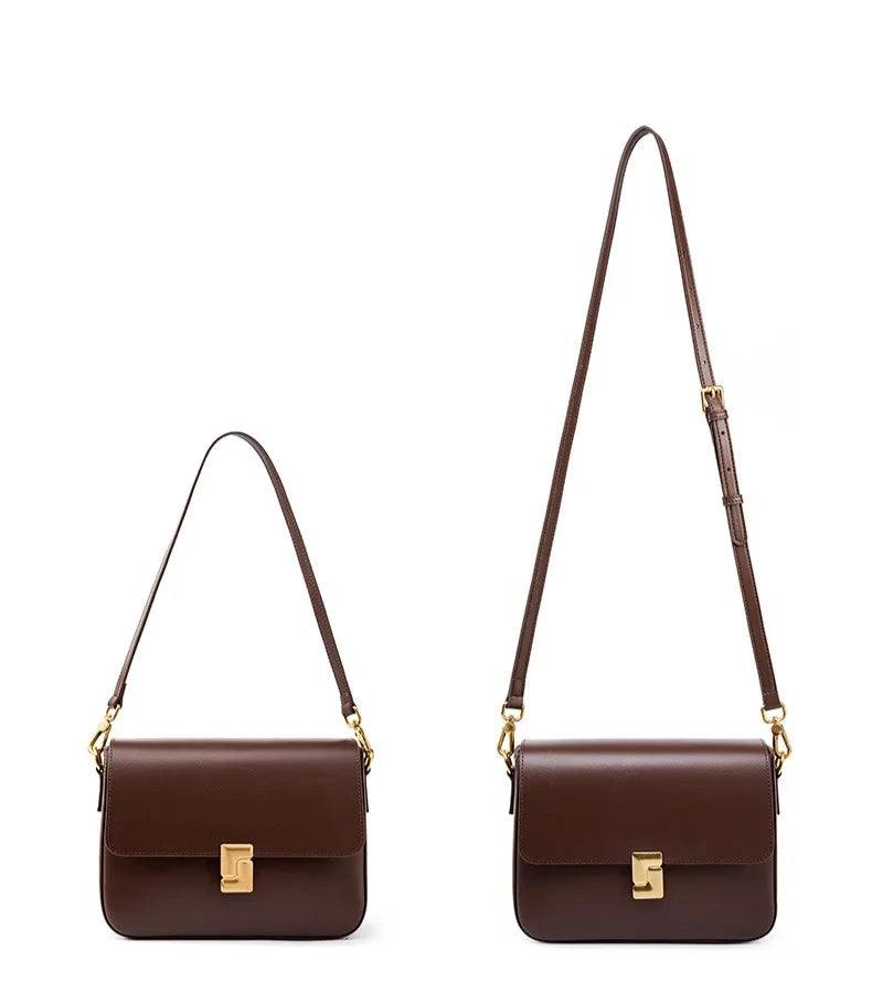 Minimalist Leather Square Crossbody - Allure Bags