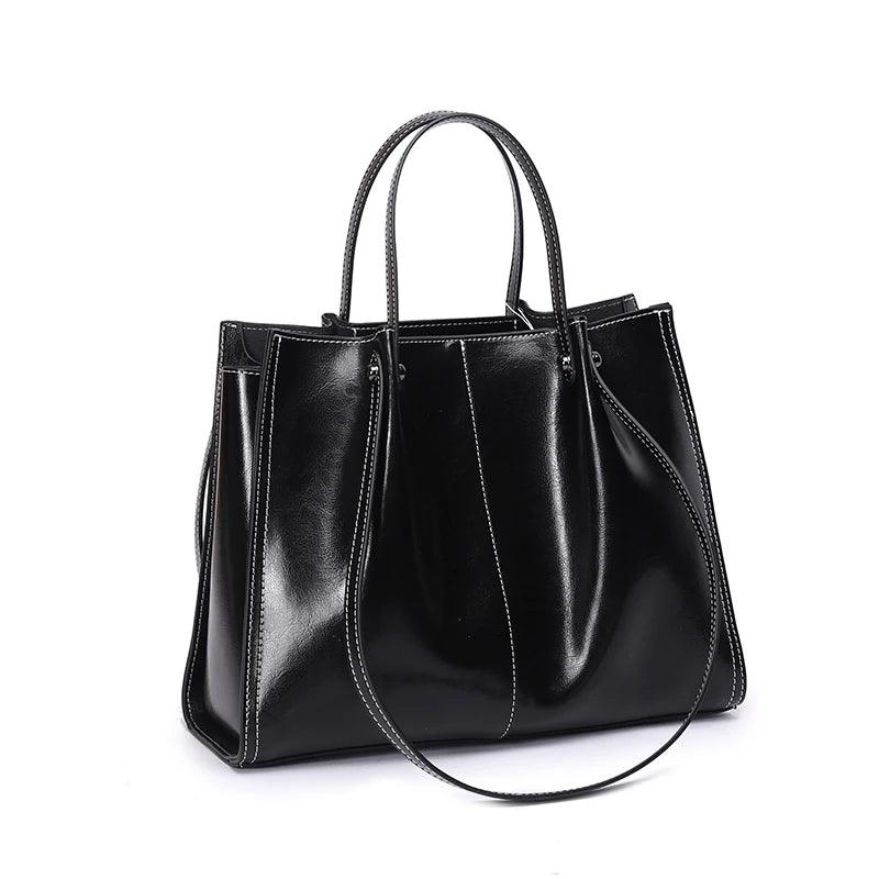 Vintage Cowhide Leather Tote Bag - Allure Bags