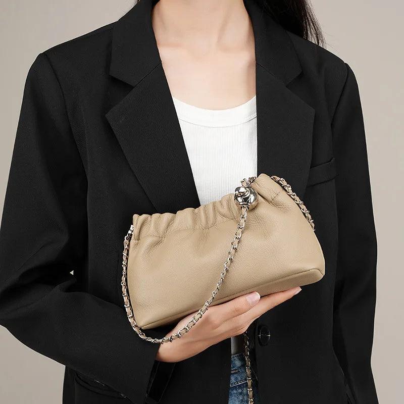 Genuine Leather Cloud Bag - Allure Bags