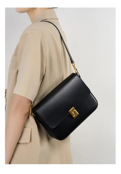 Minimalist Leather Square Crossbody - Allure Bags