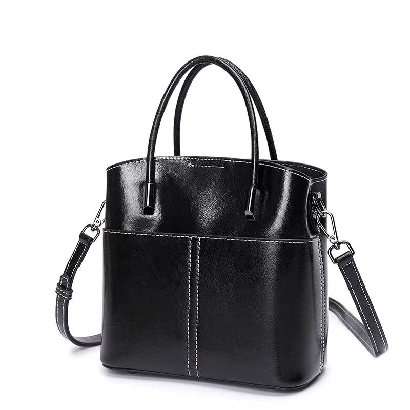 Vintage Genuine Leather Bucket Bag - Allure Bags