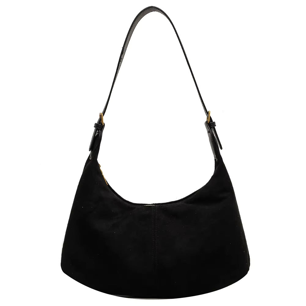 Velvet Crescent Shoulder Bag